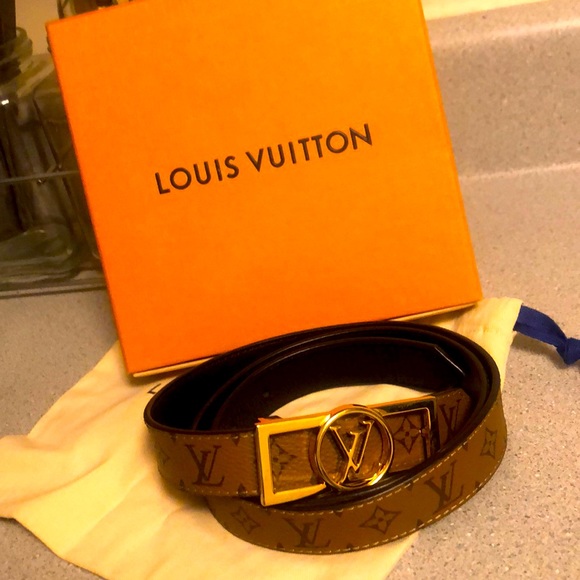 louis vuitton belt orange